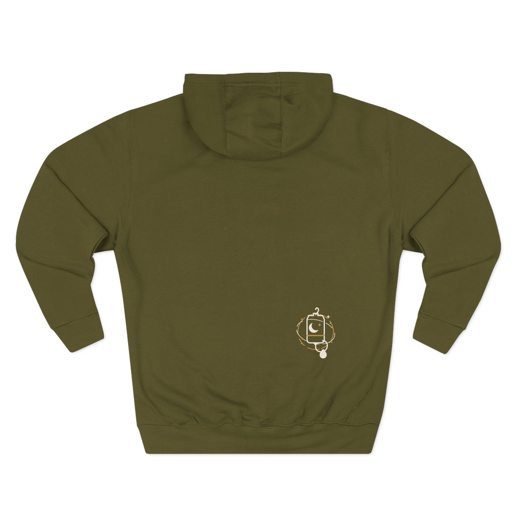 Night Drip Minimalist Nurse Hoodie | Subtle Back Print